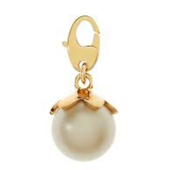 KATE SPADE Large Pearl 12 KT Plated Vintage Charm (No Bracelet)